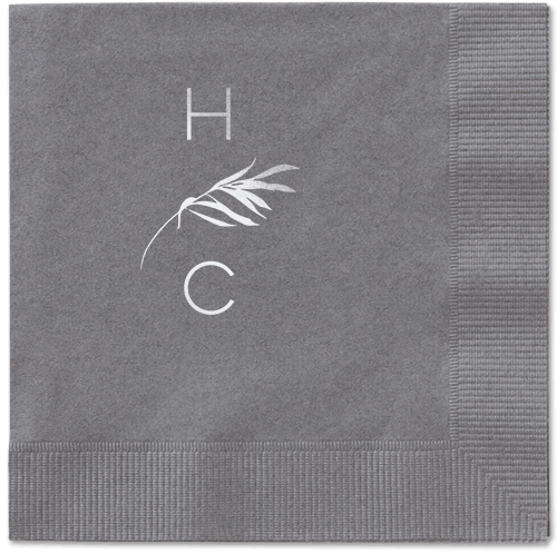 Tropical Herald Napkin, Grey, Pewter