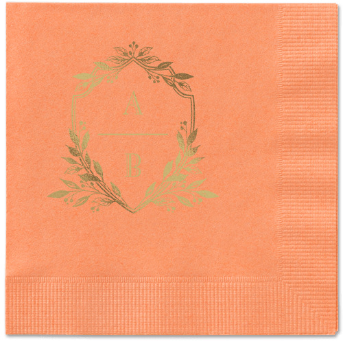 Classic Herald Napkin, Yellow, Coral