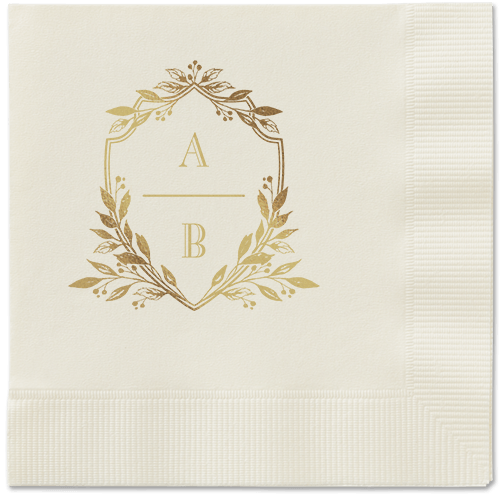 Classic Herald Napkin, Yellow, Ecru, Gold