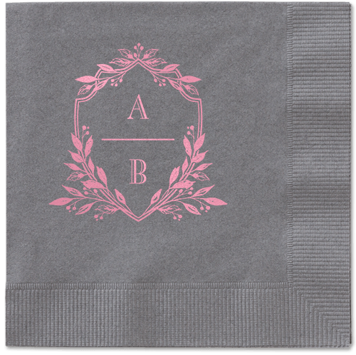 Classic Herald Napkin, Pink, Pewter, Blush