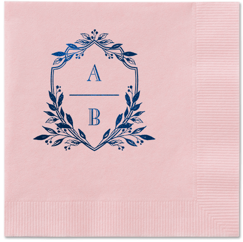Classic Herald Napkin, Blue, Blush