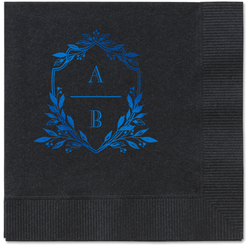 Classic Herald Napkin, Blue, Black, Royal