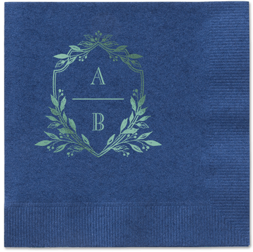 Classic Herald Napkin, Green, Navy, Sage