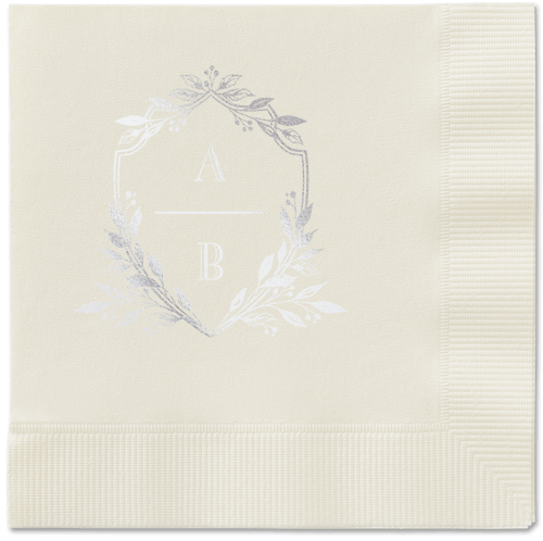 Classic Herald Napkin, Grey, Ecru, Silver