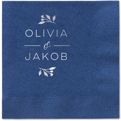 Delicate Blooms Napkin, Grey, Navy