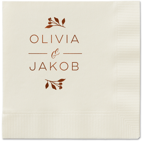 Delicate Blooms Napkin, Brown, Ecru, Mocha