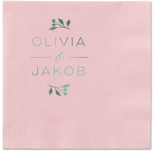 Delicate Blooms Napkin, Green, Blush