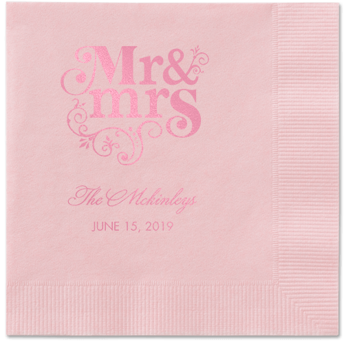 Flourish Title Napkins, Pink, Blush