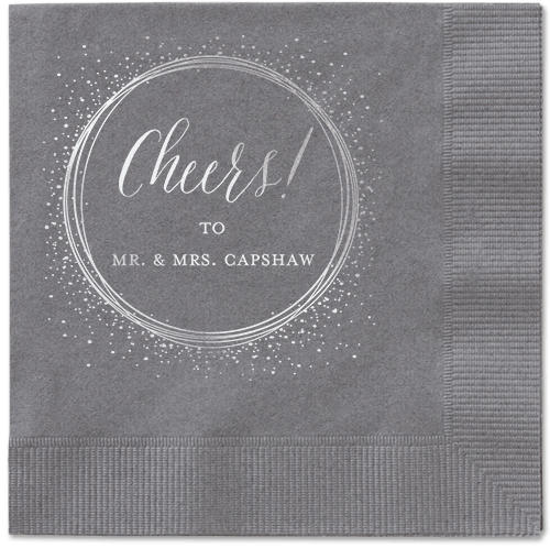 Resplendent Night Napkin, Grey, Pewter, Silver