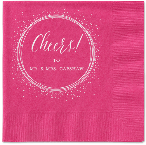 Resplendent Night Napkin, White, Magenta