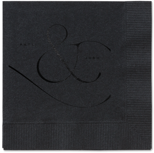 Elegant Embellishment Napkin, Black, Black, Black