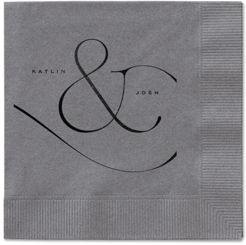 Elegant Embellishment Napkin, Black, Pewter, Black