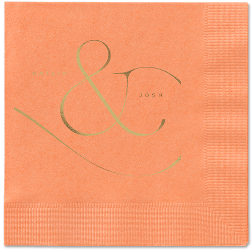 Elegant Embellishment Napkin, Yellow, Coral, Gold