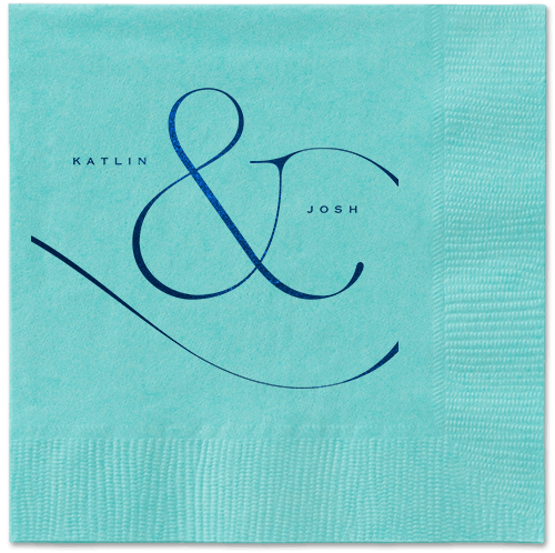 Elegant Embellishment Napkin, Blue, Aqua