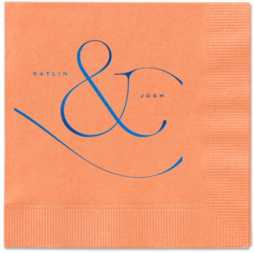 Elegant Embellishment Napkin, Blue, Coral, Royal