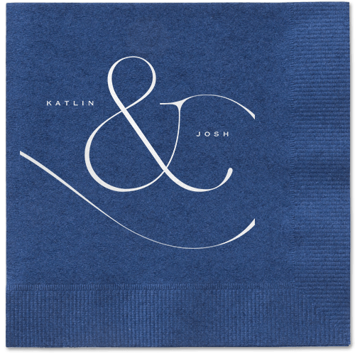 Elegant Embellishment Napkin, White, Navy, White