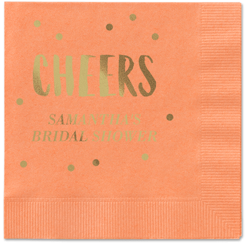 Bubbly Brunch Napkin, Yellow, Coral, Gold