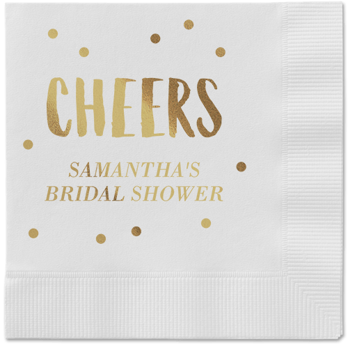 Bubbly Brunch Napkin, Yellow, White, Gold