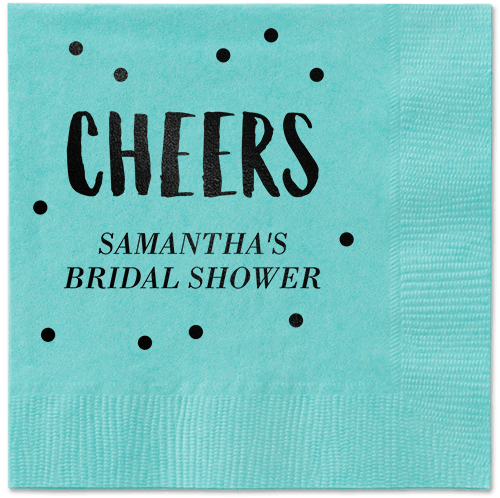 Bubbly Brunch Napkin, Black, Aqua, Black