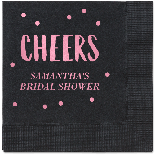 Bubbly Brunch Napkin, Pink, Black