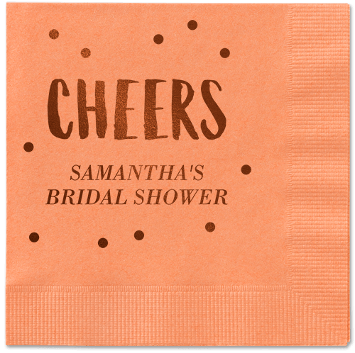 Bubbly Brunch Napkin, Brown, Coral