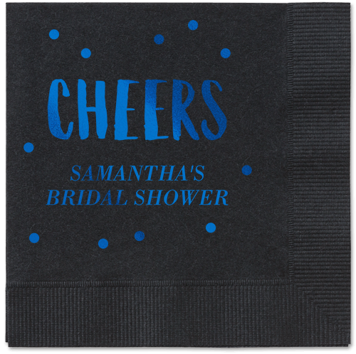 Bubbly Brunch Napkin, Blue, Black