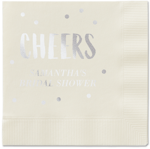 Bubbly Brunch Napkin, Grey, Ecru