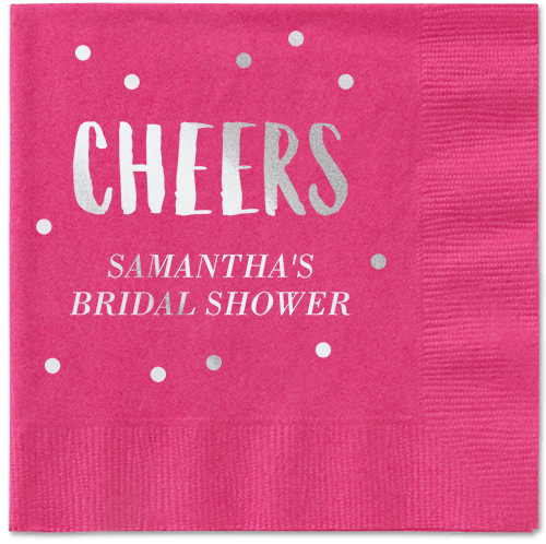 Bubbly Brunch Napkin, Grey, Magenta