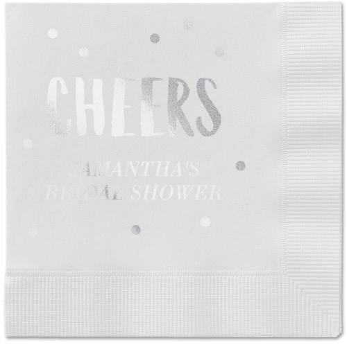 Bubbly Brunch Napkin, Grey, White, Silver