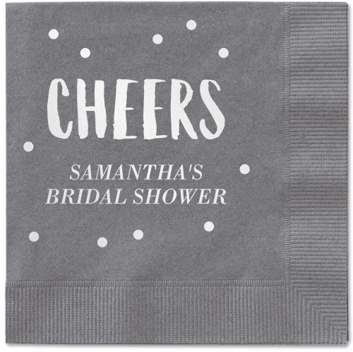 Bubbly Brunch Napkin, White, Pewter, White