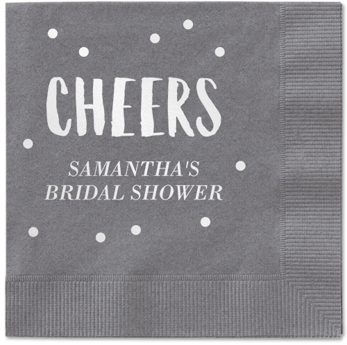 Bubbly Brunch Napkin, White, Pewter