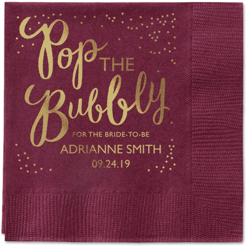 Champagne Confetti Napkin, Yellow, Berry