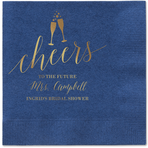 Gleaming Hooray Napkin, Yellow, Navy, Gold