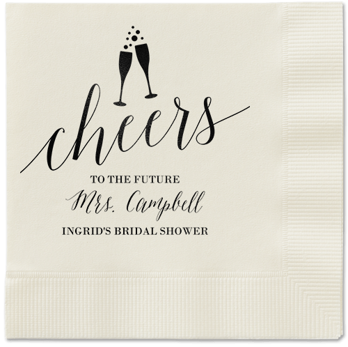 Gleaming Hooray Napkin, Black, Ecru, Black