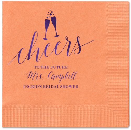 Gleaming Hooray Napkin, Purple, Coral, Purple