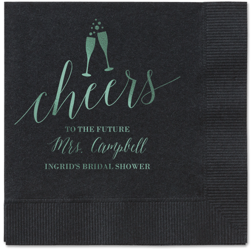 Gleaming Hooray Napkin, Green, Black
