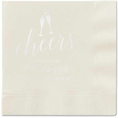 Gleaming Hooray Napkin, White, Ecru, White