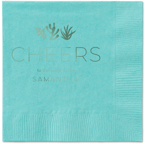 Desert Greenery Napkin, Green, Aqua, sage