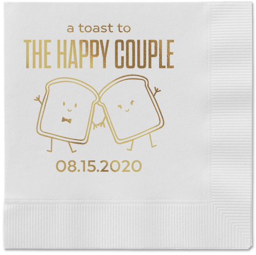Toast the Couple Napkin, Yellow, White