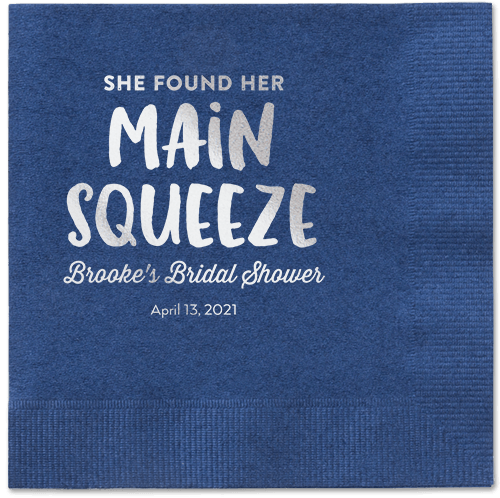 Main Squeeze Napkin, Grey, Navy, silver