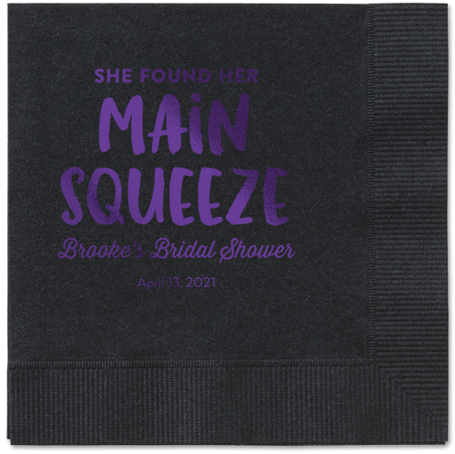 Main Squeeze Napkin, Purple, Black, purple
