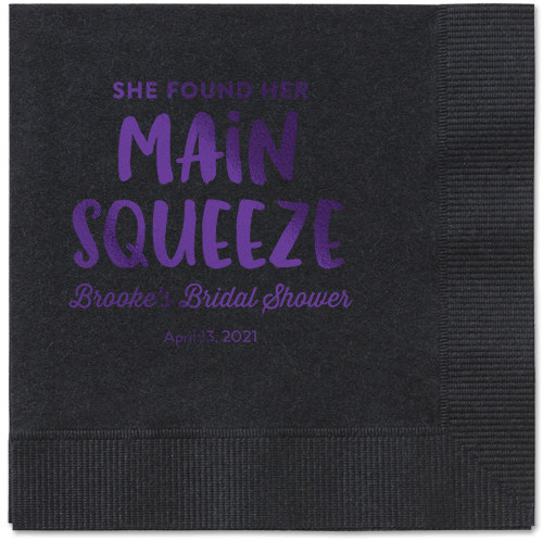 Main Squeeze Napkin, Purple, Black