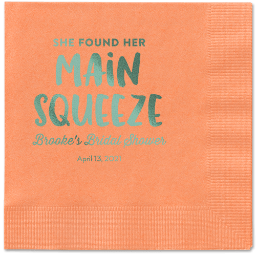 Main Squeeze Napkin, Green, Coral, sage
