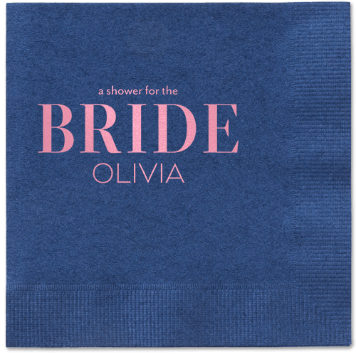 Watercolor Flowers Napkin, Pink, Navy, blush