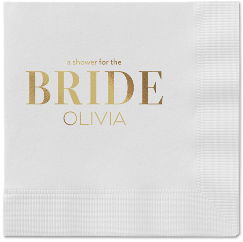 Watercolor Flowers Napkin, Yellow, White, gold