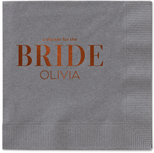 Watercolor Flowers Napkin, Brown, Pewter, mocha