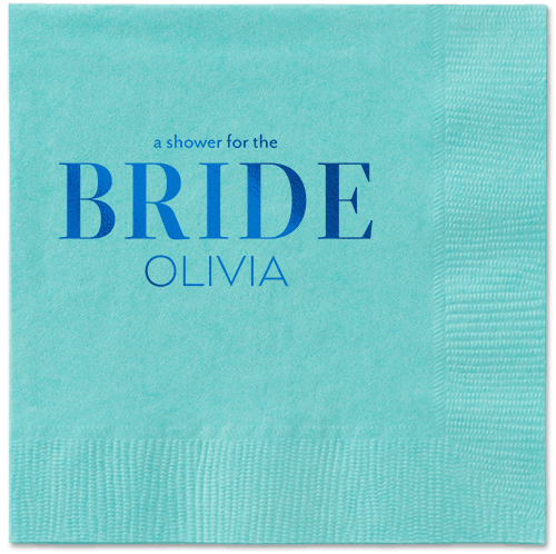 Watercolor Flowers Napkin, Blue, Aqua, royal