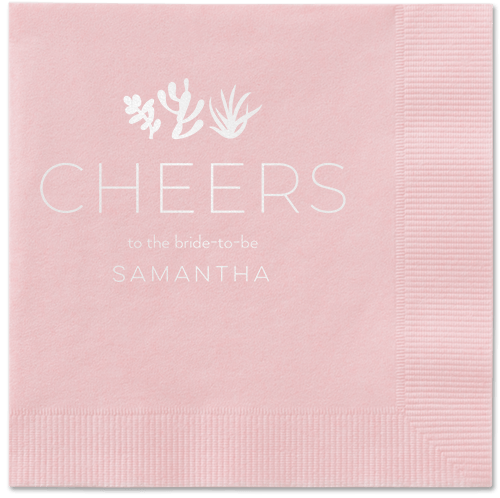 Desert Greenery Napkin, White, Blush