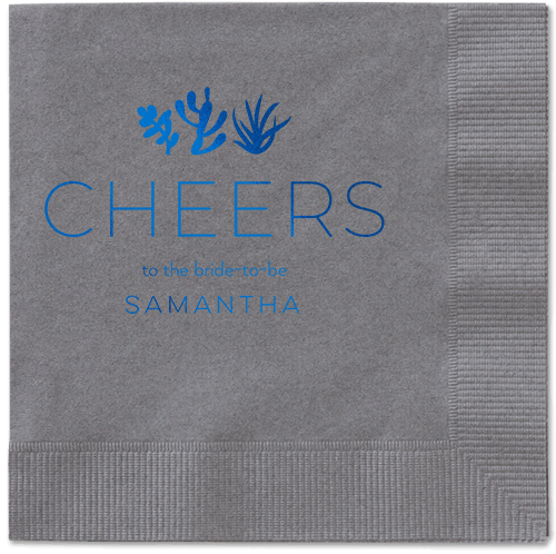 Desert Greenery Napkin, Blue, Pewter