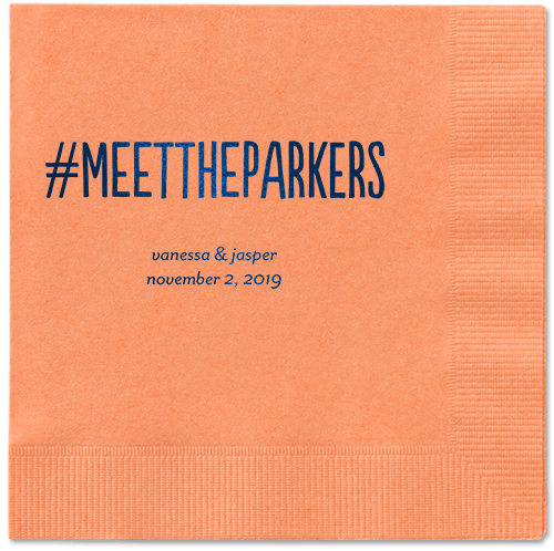 Adorable Couple Napkins, Blue, Coral, Midnight